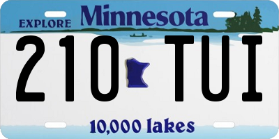 MN license plate 210TUI