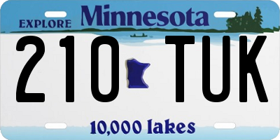 MN license plate 210TUK