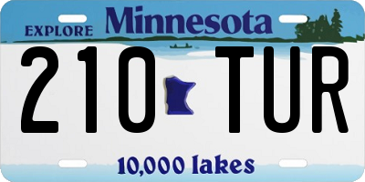 MN license plate 210TUR
