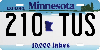 MN license plate 210TUS