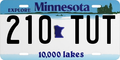 MN license plate 210TUT