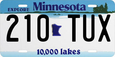 MN license plate 210TUX
