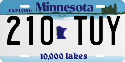 MN license plate 210TUY