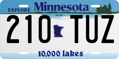 MN license plate 210TUZ