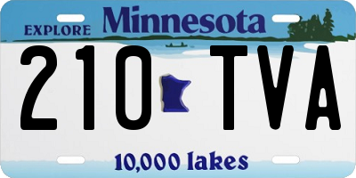 MN license plate 210TVA