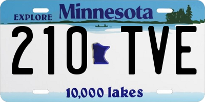 MN license plate 210TVE