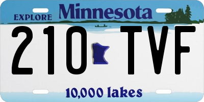 MN license plate 210TVF