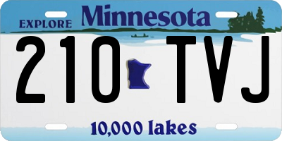 MN license plate 210TVJ