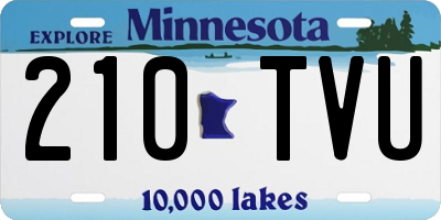MN license plate 210TVU