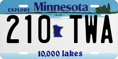 MN license plate 210TWA