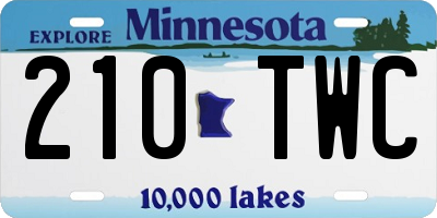 MN license plate 210TWC
