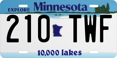 MN license plate 210TWF