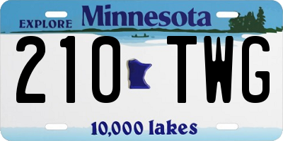 MN license plate 210TWG
