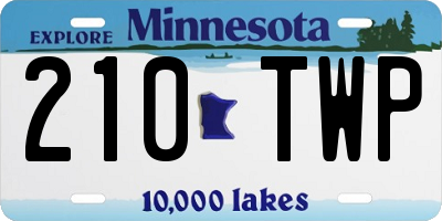 MN license plate 210TWP