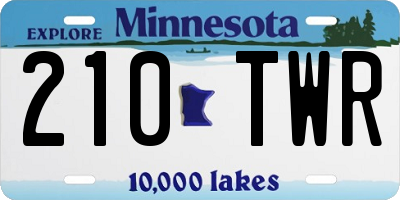 MN license plate 210TWR