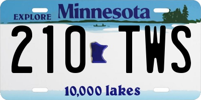 MN license plate 210TWS