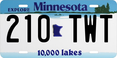 MN license plate 210TWT