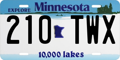 MN license plate 210TWX