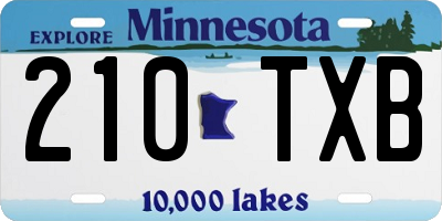MN license plate 210TXB