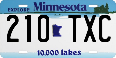 MN license plate 210TXC