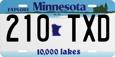 MN license plate 210TXD