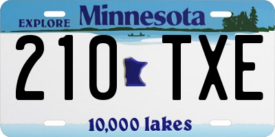 MN license plate 210TXE