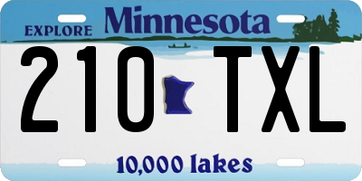 MN license plate 210TXL