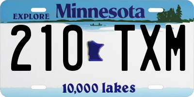 MN license plate 210TXM