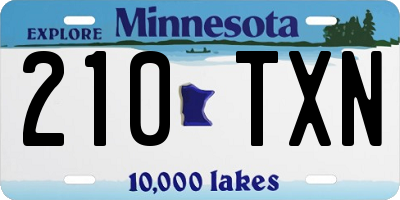 MN license plate 210TXN