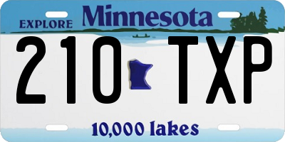 MN license plate 210TXP