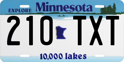 MN license plate 210TXT