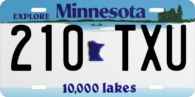 MN license plate 210TXU