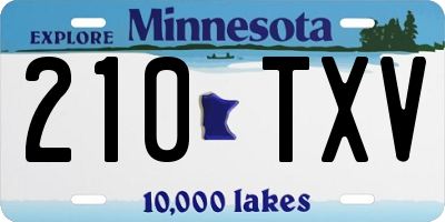 MN license plate 210TXV