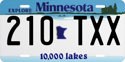 MN license plate 210TXX