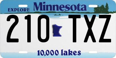 MN license plate 210TXZ