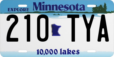 MN license plate 210TYA