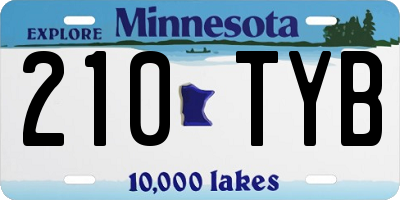 MN license plate 210TYB