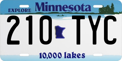 MN license plate 210TYC