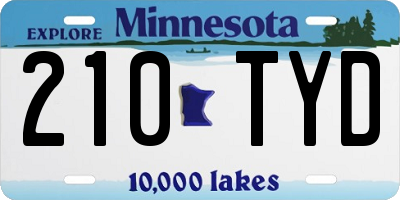 MN license plate 210TYD