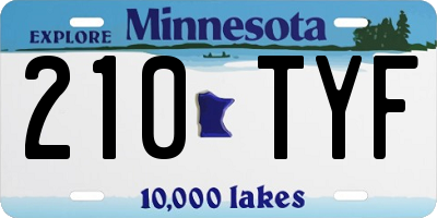 MN license plate 210TYF