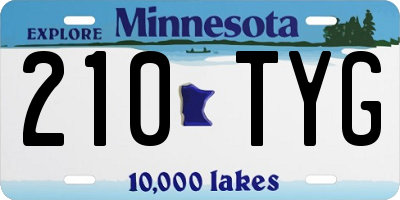 MN license plate 210TYG