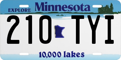 MN license plate 210TYI