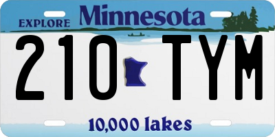 MN license plate 210TYM