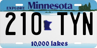 MN license plate 210TYN