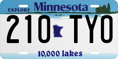 MN license plate 210TYO