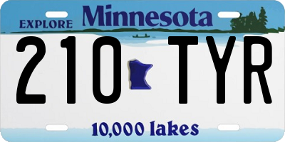 MN license plate 210TYR