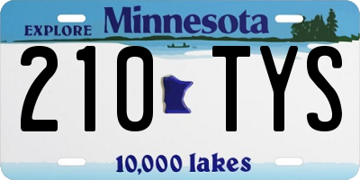 MN license plate 210TYS