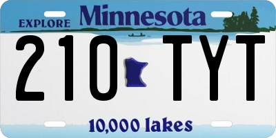 MN license plate 210TYT