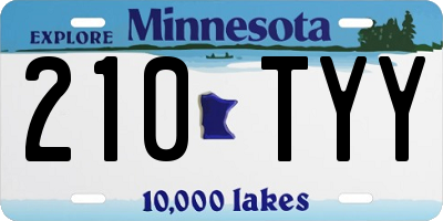 MN license plate 210TYY