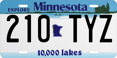MN license plate 210TYZ